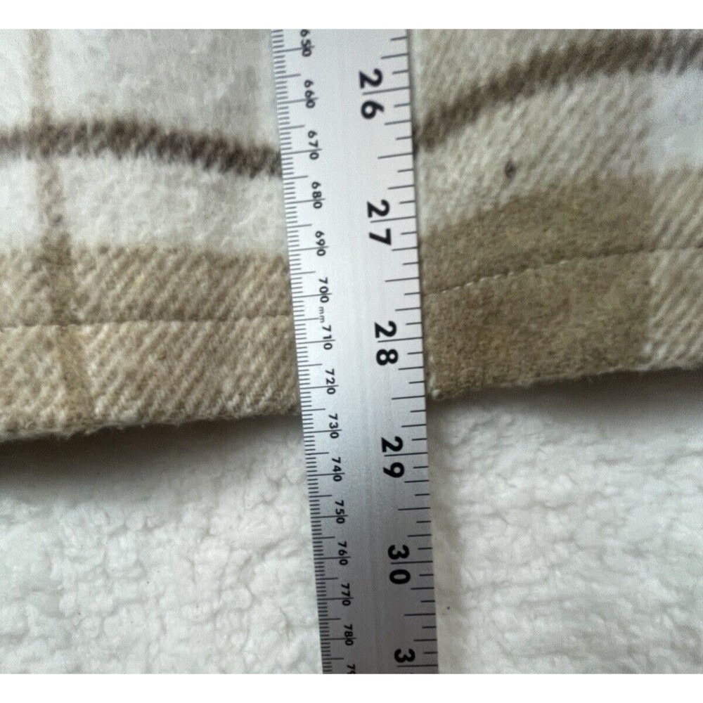 Plaid Flannel Shacket Adult Size Medium Khaki/White Manfinity Homme Jacket Y2K - Picture 5 of 9